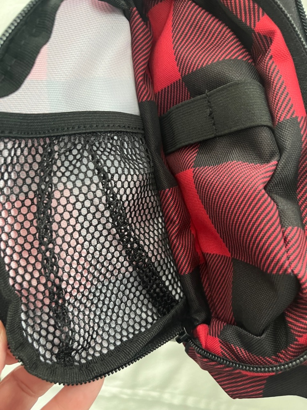 L.L. Bean Red and Black Buffalo Check Hanging Toiletry Kit - Picture 6 of 8